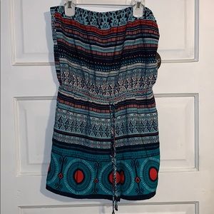 Sleeveless romper swimsuit coverup